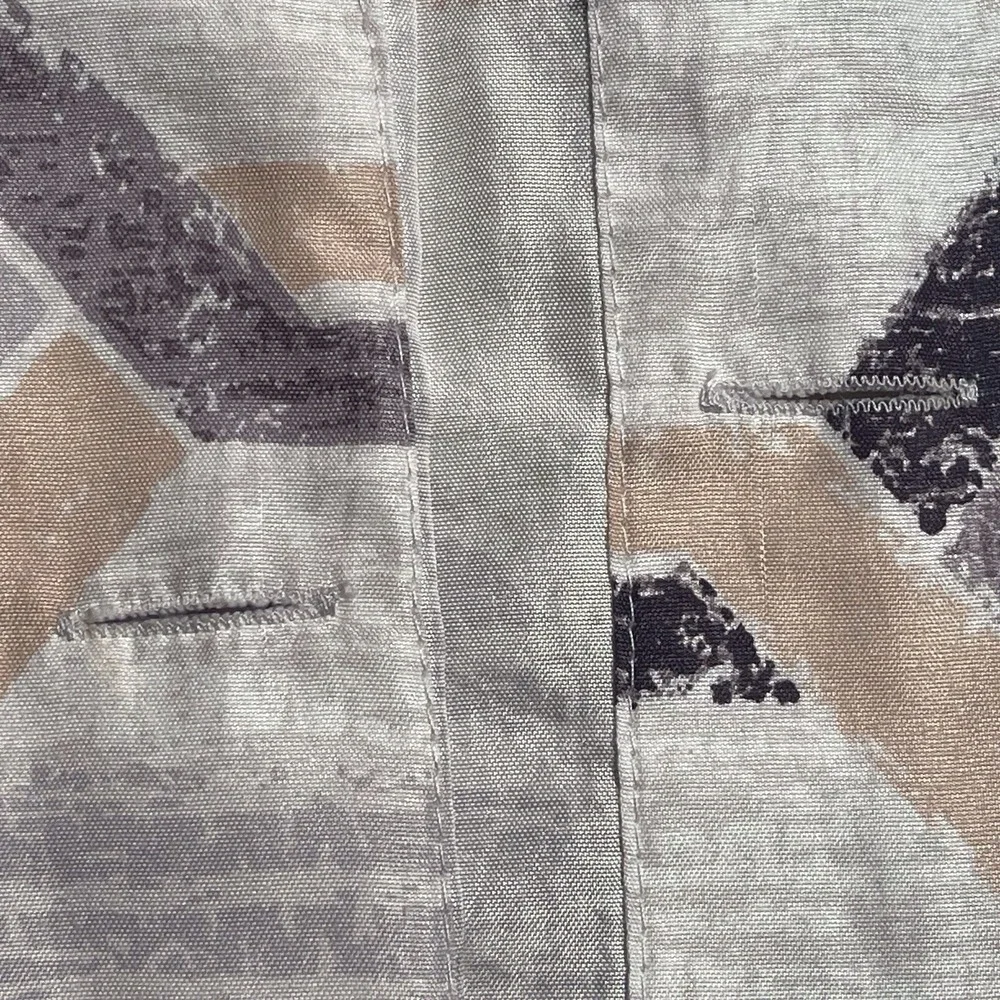 Gray Peach Black Geometric Fabric Shower Curtain 72x72 Modern Bath Decor
